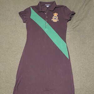Ralph Lauren Sport Polo Dress Navy and Green Pique Athleisure Women's Size S